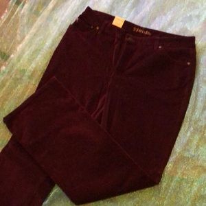 St.John’s Bay corduroyed pants burgundy, from JCPenney